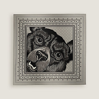Grrrrr! scarf 65 Bandana - Grey | Hermès USA